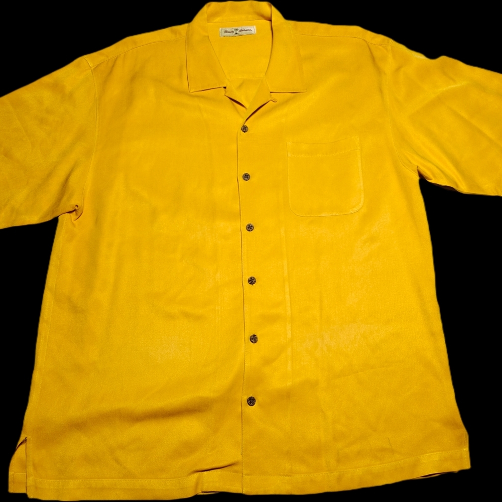 Tommy Bahama Men's Mustard Button-Down Shirt XL